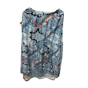 SHEIN VCAY Blue Bohemian Paisley Floral Print Halter Neck Cut Out Tiered Maxi Dr